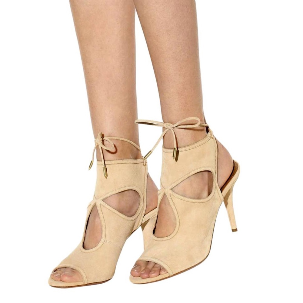 Aquazzura Suede Tie Up Heels Size 35